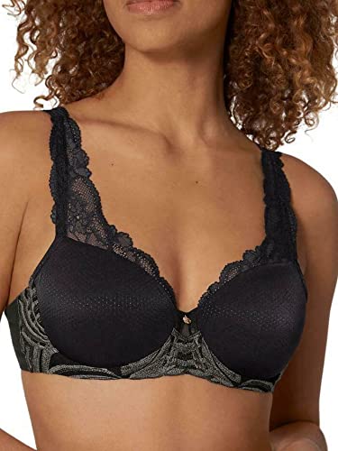 Triumph Damski biustonosz Lily Florale Wp formowany, czarny, 70B