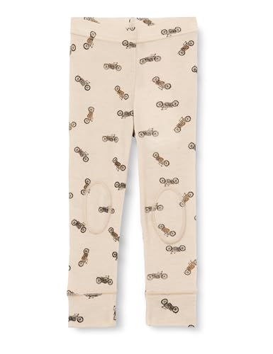 Bestseller A/S NMMWANG Wool Rib LONGJOHN AOP XXIII legginsy, White Pepper, 86, WHITE PEPPER, 86