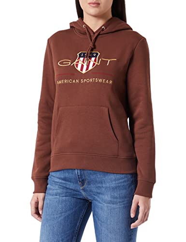 GANT Damska bluza z kapturem Archive Shield Sweat, Cocoa Bean, M