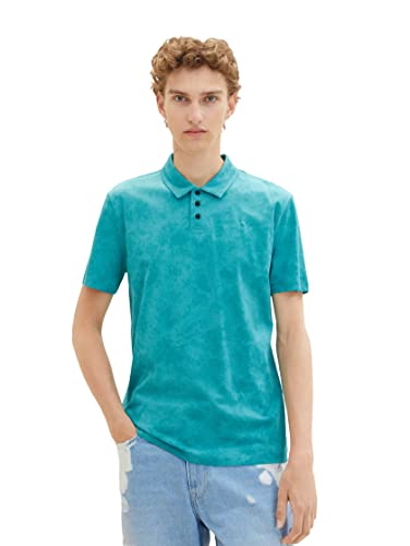 TOM TAILOR Denim Męska koszulka polo, 32124-Green Soft Batik Print, M 1036400, 32124 - Green Soft Batik Print, M