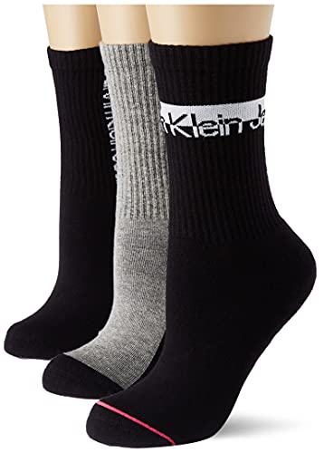 Calvin Klein Damskie skarpety Athleisure 2, czarne, jeden rozmiar (3 sztuki), czarny, rozmiar uniwersalny