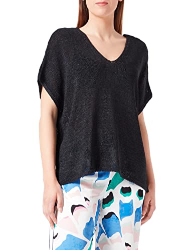 s.Oliver BLACK LABEL Sweter damski z krótkim rękawem, 40, czarny, 40