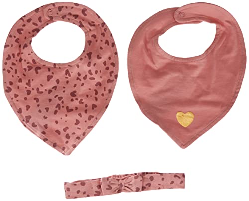 Blue Seven Unisex Baby Śliniak i opaska na włosy, opaska na włosy i śliniaczek zestaw (3 szt.), Różowy Aop Orig, 3-6 Miesiące