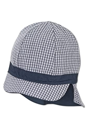 Sterntaler Vichy/Uni dziecięca dwustronna czapka z daszkiem dla dzieci, morski, 47