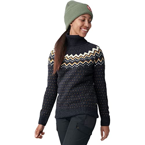 Fjällräven Damski sweter Övik Knit Roller Neck W, granatowy, XL, niebieski morski, XL