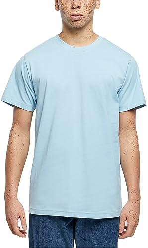 Build your Brand Męski T-shirt z okrągłym dekoltem, basic, męski top z bawełny, z okrągłym dekoltem, dostępny w wielu kolorach, rozmiary XS-5XL, Heavenblue, S