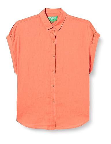 United Colors of Benetton Damska koszula 5bmldq03d, pomarańczowa 3h4, średnia, pomarańczowy 3h4, M