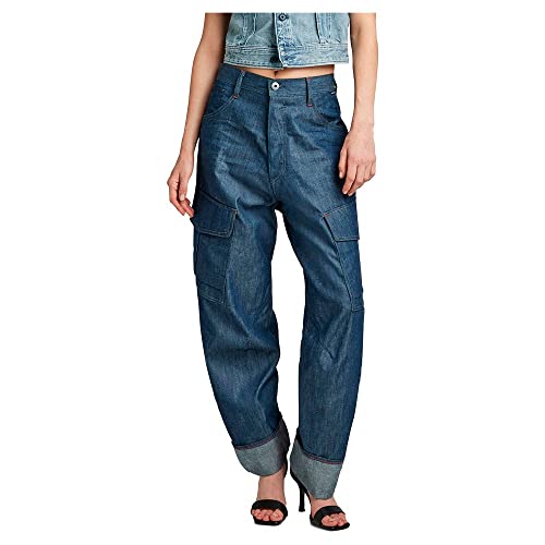 G-STAR RAW Damskie spodnie Cargo 3D Boyfriend, Niebieski (Raw Denim D23222-d303-001), 23W / 30L
