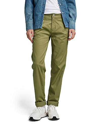 G-STAR RAW Spodnie damskie typu chino Kate Boyfriend C072-B212, zielone (Smoke Olive C072-B212), 30 W / 34 L, Zielony (Smoke Olive C072-b212), 30W / 34L