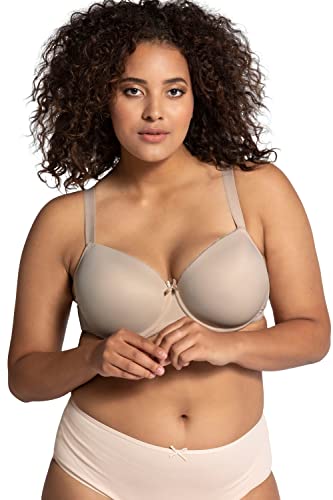 Ulla Popken Damski biustonosz z fiszbinami z miękką miseczką, beżowy, 90B