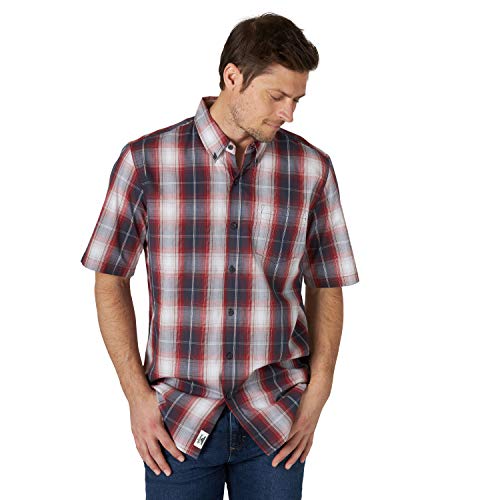 Wrangler Authentics Męska koszula z guzikami, Rosewood Plaid, XXL