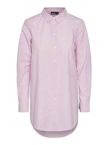 PIECES PCJIVA koszula damska, Begonia Pink/Stripes:Cloud Dancer, XS