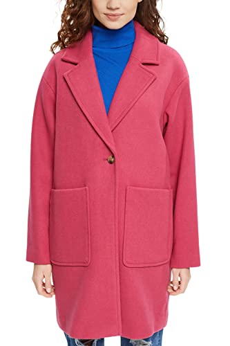 edc by ESPRIT płaszcz z wełną, różowy (Pink FUCHSIA), M