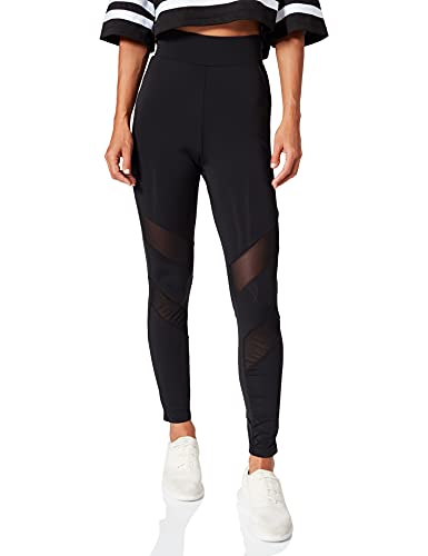 STARTER BLACK LABEL Damskie legginsy startowe, Highwaits z siateczki, czarny, XS