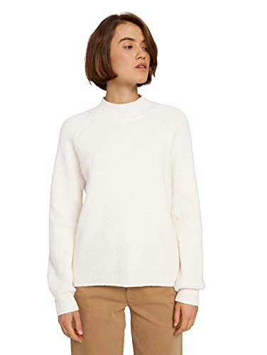 TOM TAILOR Denim Damski Sweter z poliestru pochodzącego z recyklingu 1027283, 24421 - Creme Beige Melange, XL