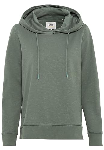 camel active Damska bluza z kapturem z czystej bawełny, zielony, XS