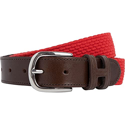 Hackett London Męski pasek spadochronowy, Czerwony, drewniany, S