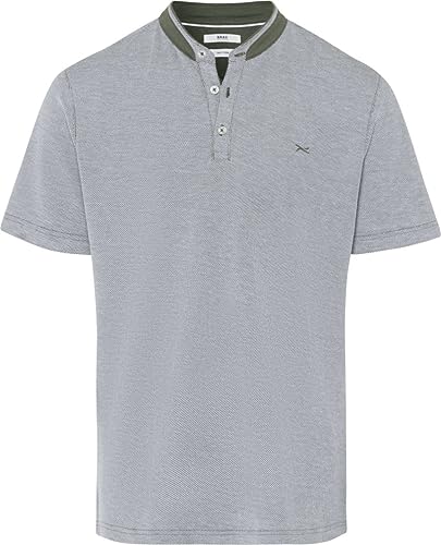 BRAX Męska koszulka polo Pollux PIQUÉ o sportowym wyglądzie dwukolorowym ze stójką, oliwkowa, rozmiar 4XL, oliwkowy, 4XL