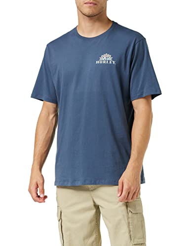 Hurley Evd Wash Dark Tropics Tee Ss T-Shirt męski, Monsoon niebieski, S