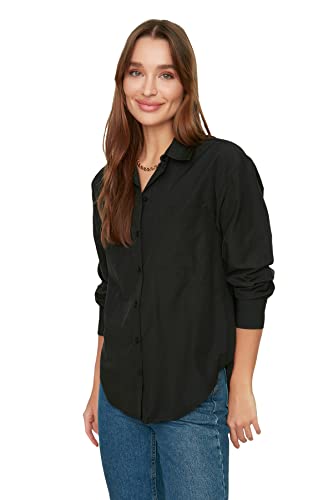 Trendyol Damska koszula Black Boyfriend Shirt, 40
