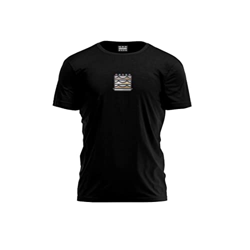 Bona Basics, Męski T-shirt z cyfrowym nadrukiem,% 100 bawełna, czarny, na co dzień, męskie topy, rozmiar: L, czarny, L