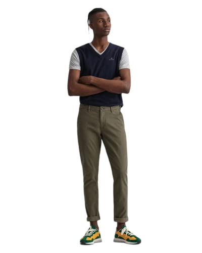GANT Spodnie męskie Hallden Twill Chinos, Racing Green, 34 PL