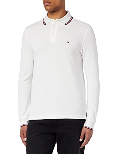 Tommy Hilfiger Męska koszulka polo 1985 RWB Slim LS L/S, biała, S