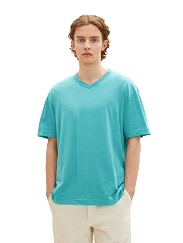 TOM TAILOR Denim Koszulka męska 1036449, 31044-Deep Turquoise, XL, 31044 – głęboki turkus, XL