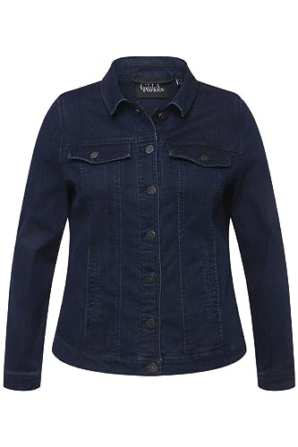 Ulla Popken Damska kurtka dżinsowa duże rozmiary plus size 816319, Blue Denim, 46