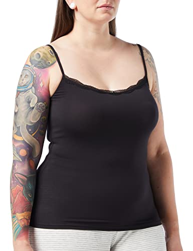 LOVABLE Wiskoza Podstawowa Soul Top Ciasne Ramię Kobiet, Czarny, XL
