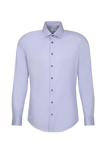 Seidensticker Męska koszula biznesowa - Shaped Fit - łatwa do prasowania - kołnierz Kent - długi rękaw - 100% bawełna, jasnoniebieski, 40