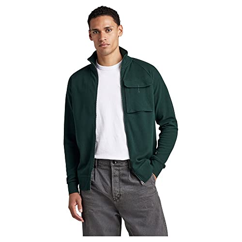 G-STAR RAW Męska koszula z logo Tape cb Tweeter z suwakiem, zielona, XS, zielony, XS