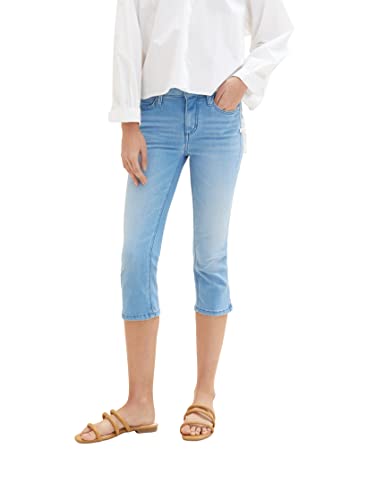 TOM TAILOR Dżinsy damskie Capri, 10117 - Used Bleached Blue Denim, 34