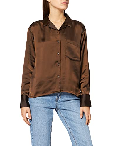 JACK & JONES Damska bluzka Jjxx Jxeva Ls Comfort satynowa koszulka Noos, Demitasse, M