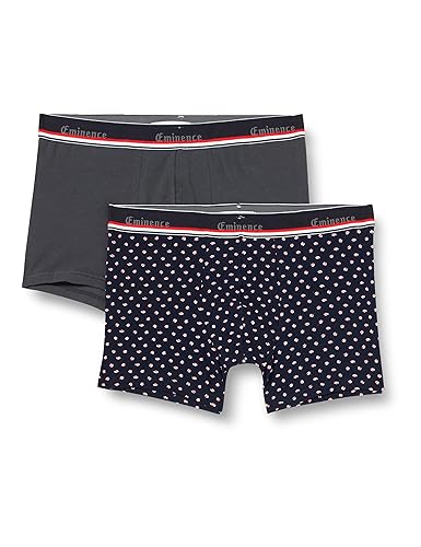 Eminence - Zestaw 2 męskich bokserów Made in France, Balon/antracyt, XL
