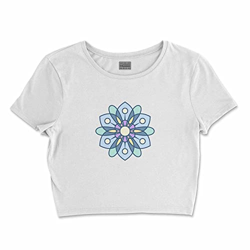 Bona Basics, Damski T-shirt basic, z nadrukiem cyfrowym, 100 bawełny, biały, swobodny, damski top, rozmiar: S, biały, S