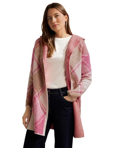 Cecil Damski kardigan bluza z kapturem w kratkę, Cosy Coral, M