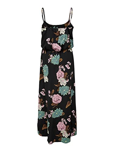 ONLY Damska sukienka Onlwinner S/L Maxi Noos Ptm, Czarny/Aop: Pole kwiatów, 32