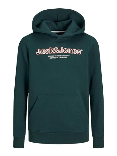 JACK&JONES JUNIOR Chłopięca bluza z kapturem Jorlakewood Sweat Hood Bf Jnr, Magical Forest/Detail:jj Print, 152