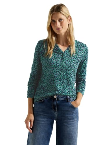 Cecil Damska koszulka z długim rękawem z nadrukiem, Easy Green, XL