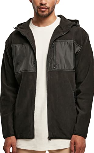 Urban Classics Męska kurtka polarowa z kapturem, Czarny, XXL