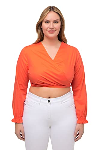 Ulla Popken, Damska bluza z krótkim rękawem, ciemnopomarańczowy, 54-56