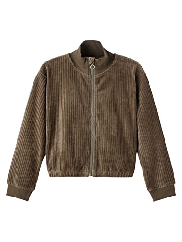 NAME IT Dziewczęca bluza NKFOBELIS Crop Sweat Card Sweat, Morel, 122/128