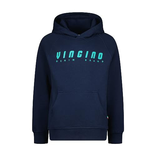 Vingino Chłopięca bluza z kapturem z logo, ciemnoniebieski, 14 lat