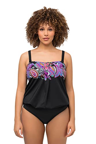 Ulla Popken Damski kostium kąpielowy tankini Paisley Placement Recycling, czarny, 42