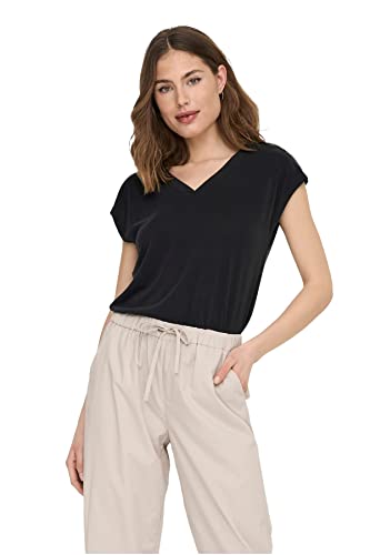 ONLY Onlfree S/S Modal V-NEC Box JRS Noos Top damski, czarny, L