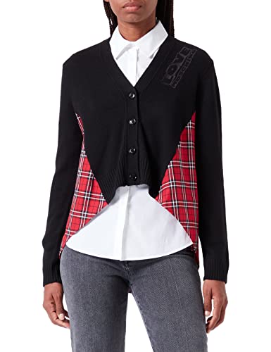 Love Moschino Damski sweter z długim rękawem, czerwony czarny (Red Black), 44