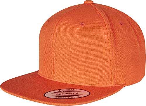 Flexfit Klasyczna czapka typu snapback, dla kobiet i mężczyzn, dostępna w ponad 20 kolorach, rozmiar uniwersalny, pomarańczowy, jeden rozmiar