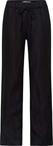 BRAX Damskie spodnie Style Farina Pure Linen, czarne, 44 L, czarny, 34W / 34L