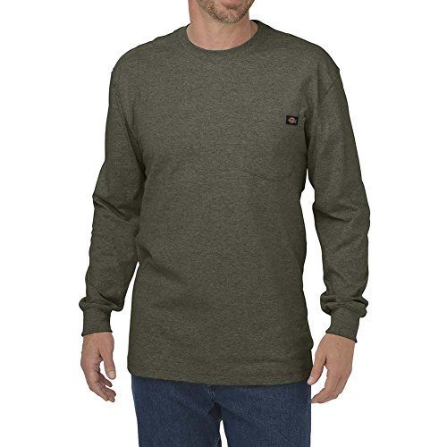 Dickies Męska koszulka z długim rękawem Heavyweight Crew Neck koszulka robocza, zielony (moosgrün), 2X